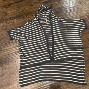 POL Black and Cream Striped Top